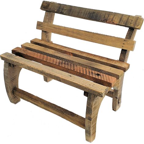 Holz Deko Blumenbank - 32x27x21 cm - Bank aus altem Holz Holzbank Garten Pflanzenständer Blumenständer Pflanzen Bank