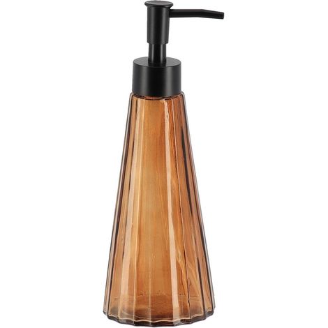 Distributeur a savon verre forme conique 300ml - ambre translucide - Tendance (1/2)