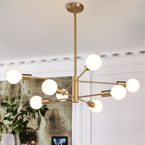 Lustre Spoutnik moderne, plafonnier à 8 têtes, avec culot E27, ampoule non incluse, luminaire Spoutnik pour salon