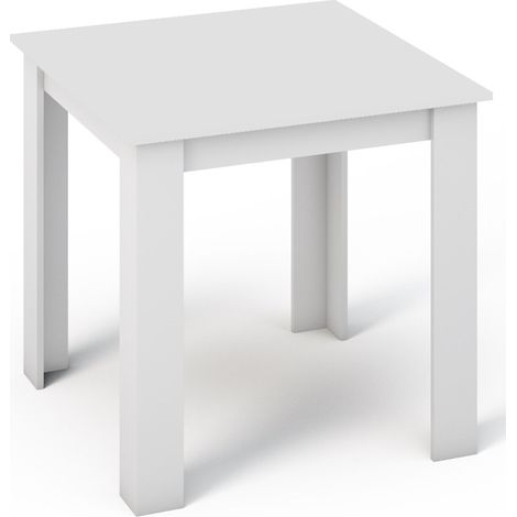 Table à Manger KONGO Blanc -  Résistante aux rayures et à l'humidité - 80 x 80 x 75 cm (1/3)