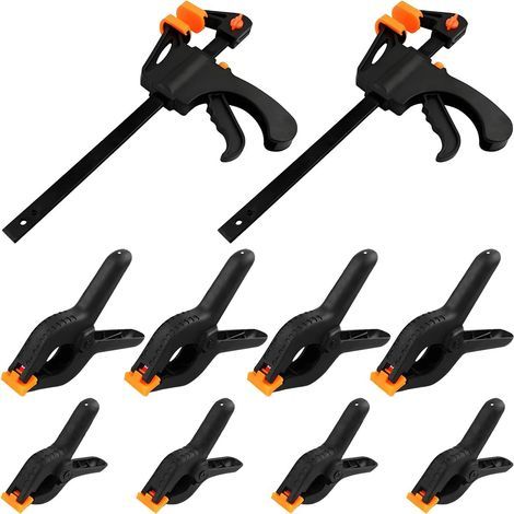 10 Nylon-Kunststoff-Federklemmen, 3-Zoll-Fotografieklemmen mit starkem Halt, 2-Zoll-Hochleistungs-Hintergrundklemmen für die Holzbearbeitung, 4-Zoll-Schnellspannklemmen (1/5)
