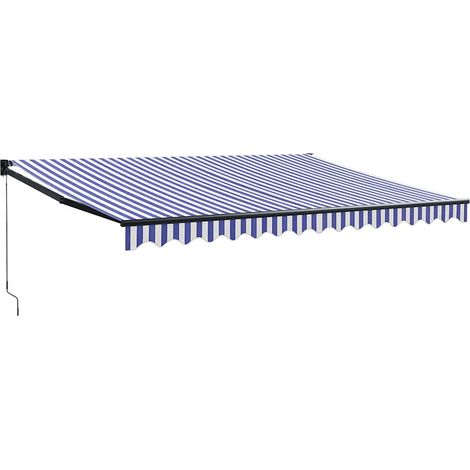 Maison Exclusive - Markise Einziehbar Blau und Weiß 4,5x3 m Stoff