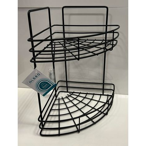 2-STUFIGES ECK-BADEZIMMERREGAL SCHWARZ 1 Stk. (1/5)