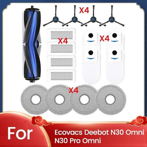 17 pièces pour aspirateur Ecovacs Deebot N30 OMNI / N30 PRO OMNI : brosse rotative latérale, filtre, balai à franges C (1/5)