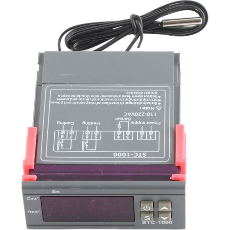 Thermostat numérique pour chauffage et climatisation avec capteur NTC STC-1000 – Alimentation CA 110–220 V