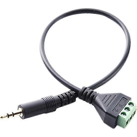 Câble jack stéréo mâle 3,5 mm à 3 pôles vers connecteur vidéo AV 3 broches avec blindage à vis, 30 cm, Adablack (1/5)