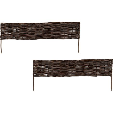 Willow Wicker Garden Edging Fence, Flexible With Pegs (1/5)