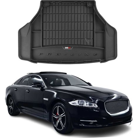 Tapis de Coffre 3D TPE Premium Compatible avec Jaguar XJ X351 2010-2015 - Bac de Protection de Coffre Intérieur antidérapant Revêtement de Coffre Bords Hauts pour Voiture Noir