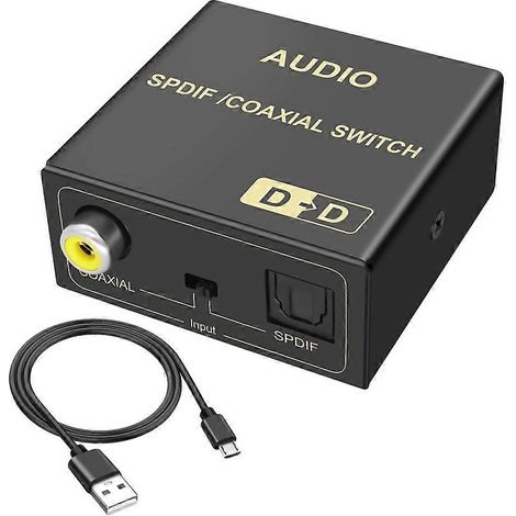 Convertisseur audio numérique fibre optique vers coaxial, câble coaxial fibre optique vers TV connecté à un système audio numérique (1/5)