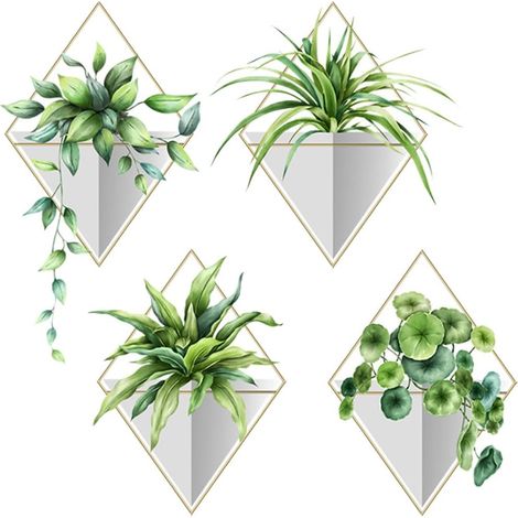 Sticker mural BESPORTBLE Plantes en pot pour la décoration