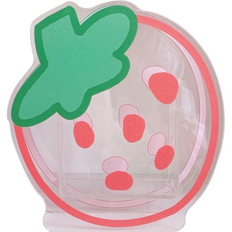 Boîte de Rangement Transparente pour Pinceaux de Maquillage - Organisateur Multifonctionnel en Acrylique Mignon, Design Fraise pour Bureau ou Coiffeuse (1/5)