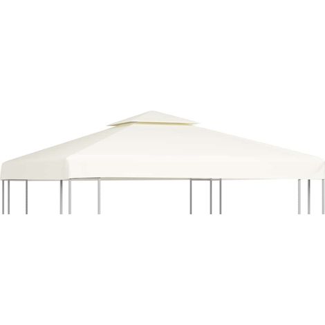 vidaXL Telo di Ricambio per Gazebo 310g/m² Bianco Crema 3x3m