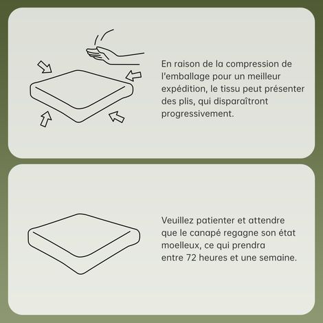Canapé d'angle en tissu Cord doux, canapé sans cadre, modulable avec accoudoirs courbes, sans montage, assise en mousse à haute éla… (1/5)