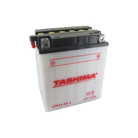 Batteria al Piombo Tashima 12V, 11Ah. L: 135, P: 90, H: 155mm, + a Destra Per Moto. (con Acido Separato). - Batteria da Installare