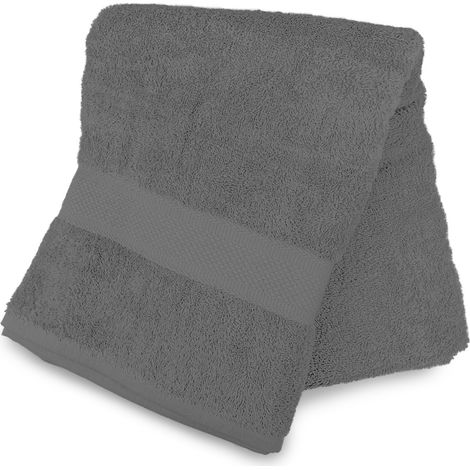 Drap de bain en coton 500 gr/m2 70x130 cm LAGUNE gris, par Soleil d'ocre