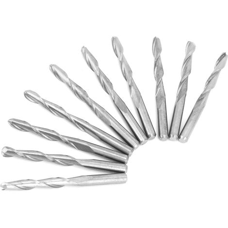 SJLERST Lot de 10 fraises à spirale CNC pour bois acrylique PVC 3.175 mm (1/5)