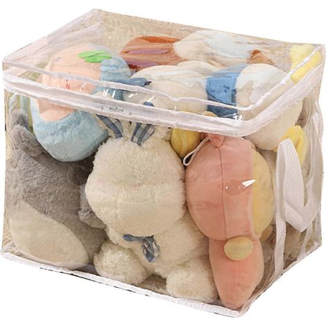 (L) Sacs de rangement transparents pour jouets, sacs de rangement réutilisables en PVC transparent imperméable avec fermeture éclair pour le voyage et l'organisation (1/5)