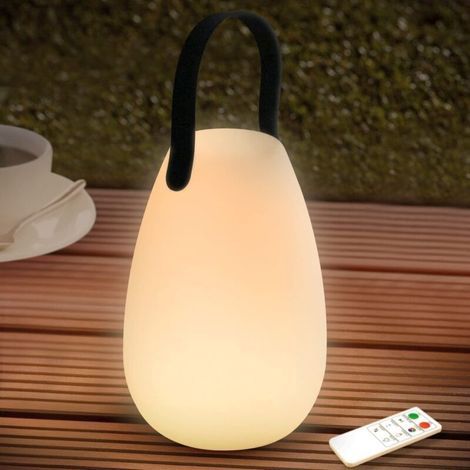 Lampada da tavolo LED ricaricabile per esterni, 8 colori, dimmerabile, senza fili con telecomando, 4 livelli di luminosità regolabili (fluida) (1/5)