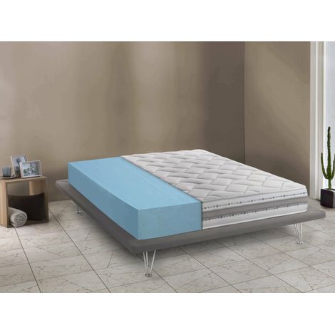 Talamo Italia Doppelmatratze Sveva, Herausnehmbare Matratze aus Memory Foam und Waterfoam, 100% Made in Italy, Anti-Milbe und hypoallergen, Cm 160x200 h21 (1/5)
