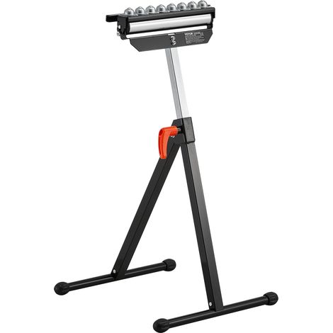 VEVOR Servante a Rouleaux Capacite de Charge 136 kg Support a Rouleau Pliable Hauteur Reglable 680-1079,5 mm avec Tete a Rouleau Multidirectionnelle, pour Support Sortie Scie a Table pour Travail Bois