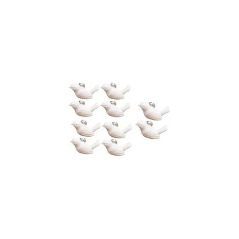 Set di 10 maniglie in ceramica a forma di uccello, adorabili maniglie con motivi di animali dei cartoni animati per cassetti, armadi, comò e librerie - Crezuo