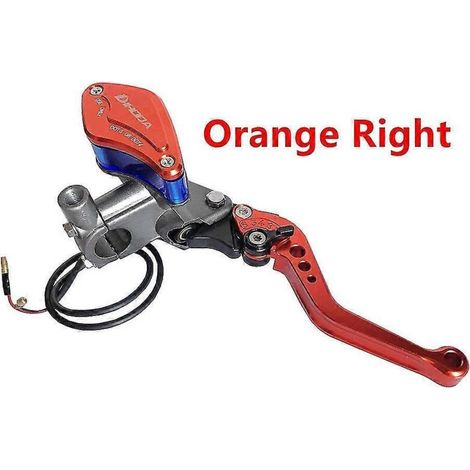 Maître-cylindre de frein et d'embrayage universel 22 mm (7/8") pour motos 50 à 300 cm³ - Orange droit (1/5)