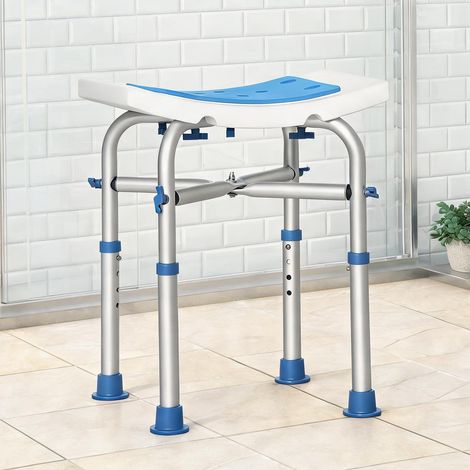 Chaise de douche réglable en aluminium avec dossier et accoudoirs (1/5)