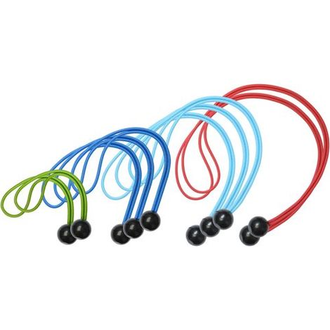 MASTER LOCK Gummi-Spanneil mit Ball [2  20 cm + 3  30 cm + 3  40 cm + 2  50 cm] [Set mit 10 Spannseilen] 3256EURDAT - Ideal zum Tragen von Yogamatten (1/5)