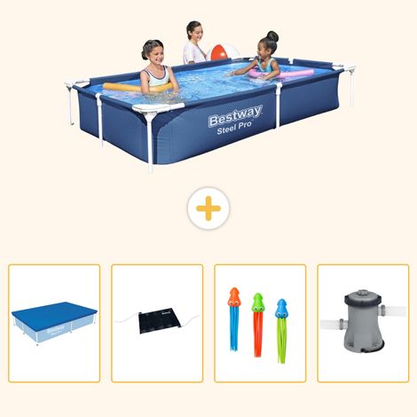 Bestway Bestway Steel Pro Rectangulaire - 221x150x43 cm - 5-pièces S37 (1/5)