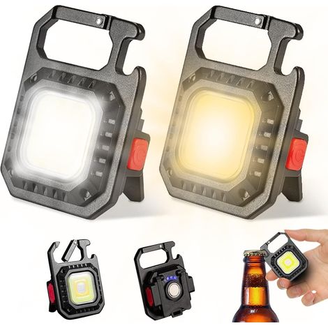 Set mit 2 Mini-Multifunktions-LED-Taschenlampen mit Schlüsselanhängern