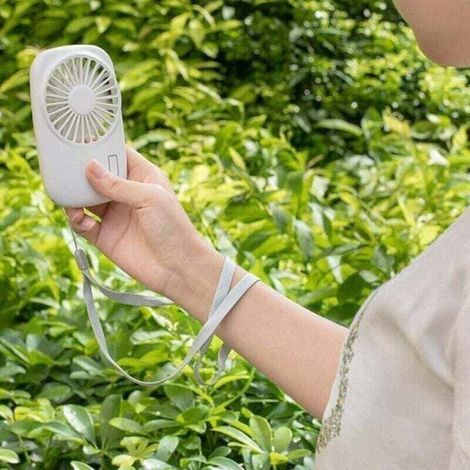 Ventilateur de Poche Mini Puissant Petit Petit Ventilateur Portable Personnel Vitesse RéGlable Usb Refroidissement Rechargeable-Blanc (1/4)