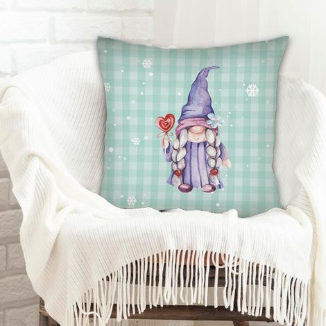 Housse de coussin carréeà fermeture éclair invisible pour le Jour de l'An, Noël, Pâques (1/5)