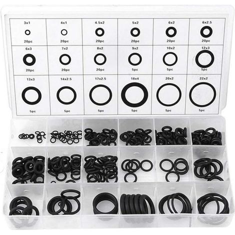 225pcs 18 Tailles étanchéité en Caoutchouc Joint Torique Rondelle Assortiment Set Pour la Réparation Automobile de Véhicule de Voiture