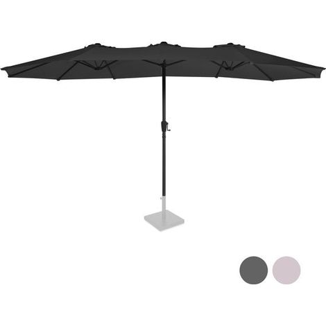 Vonroc – Parasol droit Iseo 460x270cm – Toile polyester épaisse – Protection UV 50+ – Manivelle pour installation facile – Housse incluse (1/5)