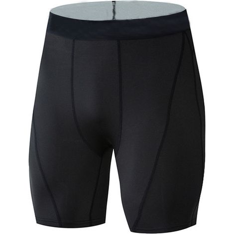 Kurze Herren-Leggings aus elastischem Polyester, schnelltrocknend, für Sportarten (Fußball, Basketball), Schwarz, Größe XL (1/5)