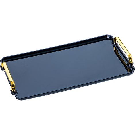 Plateau De Service - En Plastique PS Et Acrylique - Rectangulaire - Pour Bar Salon Cuisine Salle De Bain - 41 X 22 X 3,5 Cm - 1 Pièce (1/5)