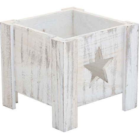 Cesto de madera blanco 16,5x16,5x15 (1/5)