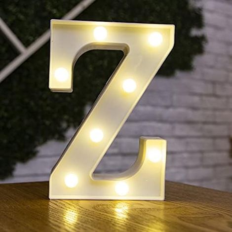 Lettre Allume la Forme de Symbole de LED, Lampes de Table de chapiteau en Plastique d'alphabet, fête de Mariage d'anniversaire Tous Les Jours à la Maison tenture Murale Decor-Z (1/5)
