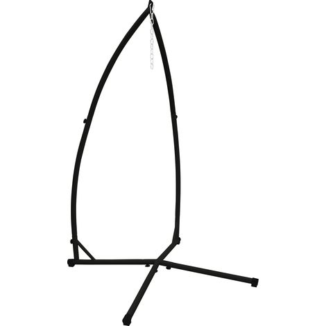 Ecd Germany – Support fauteuil suspendu en métal noir – Hauteur 208 cm – Charge max. 120 kg – Cadre robuste pour intérieur et extérieur