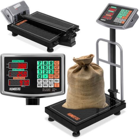 Kaelt - Balance industrielle 150 kg – Précision 0,05 kg – Écran LCD rétroéclairé – Plateforme en acier inoxydable 30x40 cm - MH-191 (1/5)