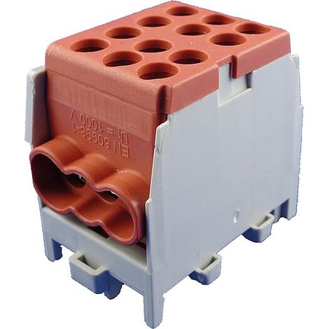 Hauptleitungs-Abzweigklemme - braun, 1-polig 2x Eingang 35 mm² / 4x Ausgang 25 mm²