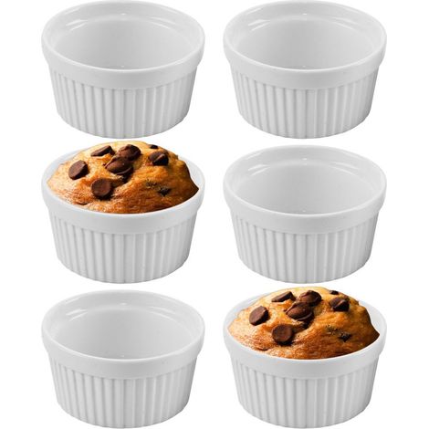 Cuencos de porcelana blanca para hornear, 9 cm, 150 ml, 6 unidades. (1/5)