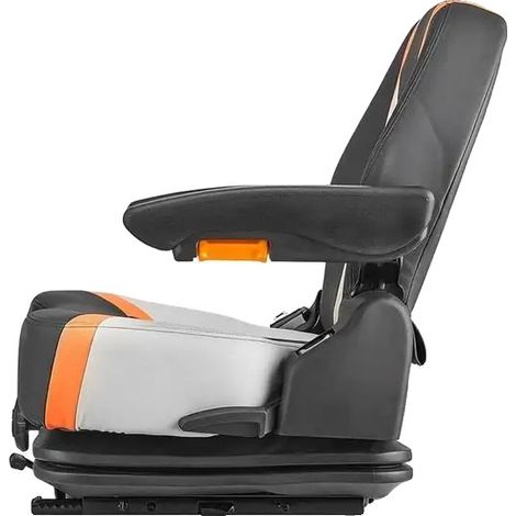 Siège de chariot élévateur, dossier réglable, accoudoir inclus, Rouge (1/2)