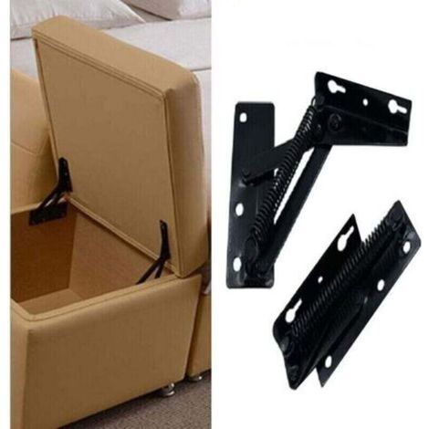 2pcs 80 degree foldable lifting bracket, black spring hinges are widely used in sofa hinge lifters, charn (1/4)