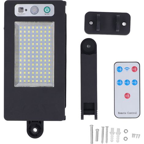 Lumière solaire extérieure avec télécommande, étanche IP64, large couverture, lampe blanche pour jardin et terrasse (1/5)