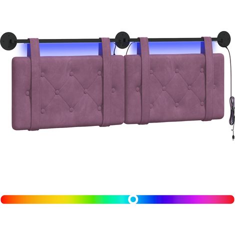 Maison Exclusive - Tête de lit suspendue Avec lumière LED Pourpre Velours