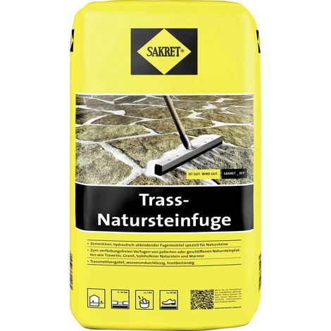 SAKRET Trass-Natursteinfuge 6 - 30 mm grau 25 kg Fugenmörtel
