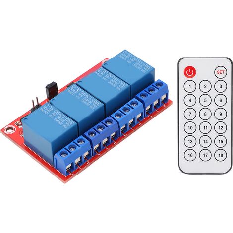 Module de relais de réception à 4 canaux, émetteur-récepteur à distance infrarouge 4CH, ensemble de commutateurs de commande 12V (1/5)