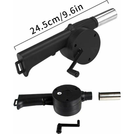 Ventilatore portatile per barbecue, soffiatore d'aria da 150mm, utensile da campeggio all'aperto, colore nero. (1/3)