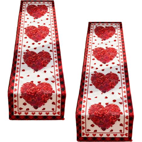 Elegante tovaglia a tema San Valentino, testurizzata in-4